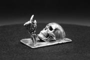 Dripping Skull hand-poured 999+ silver statue by Gold Spartan