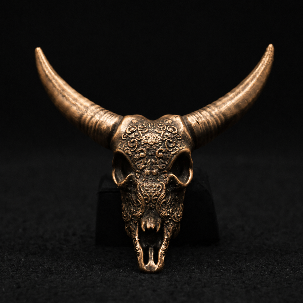 Decorated Longhorn Skull