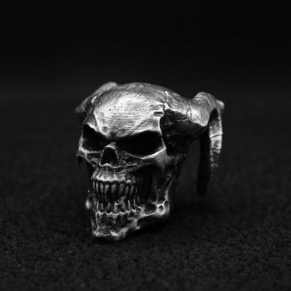 Demon Skull hand poured 999 silver statue collectible by Gold Spartan