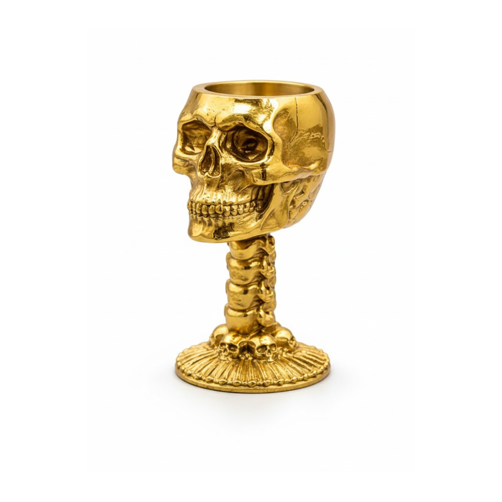 Skull Chalice hand-poured 999+ silver statue by Gold Spartan