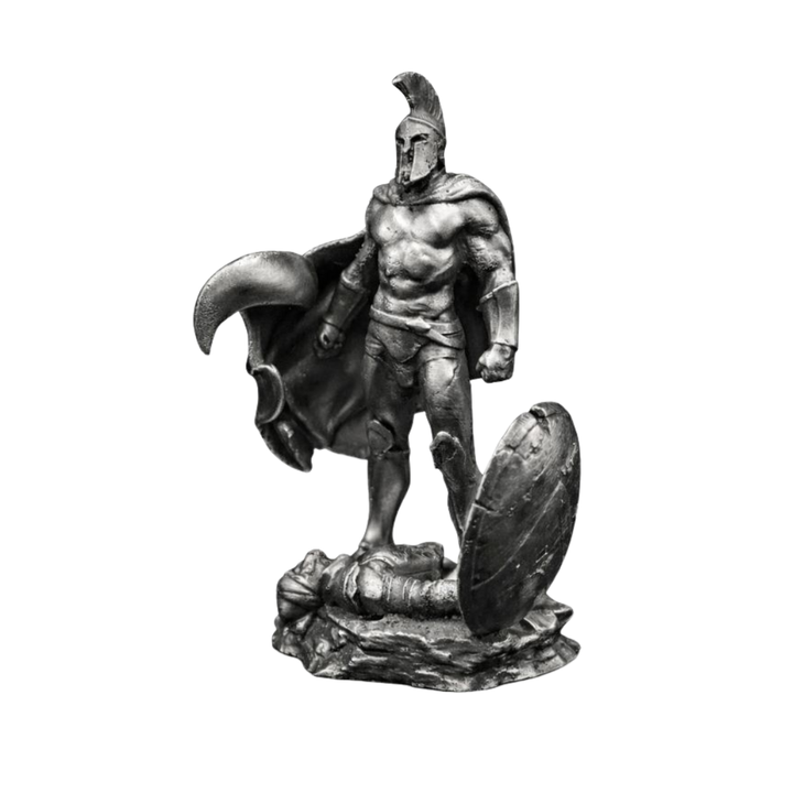 Leonidas hand-poured 999+ silver statue by Gold Spartan