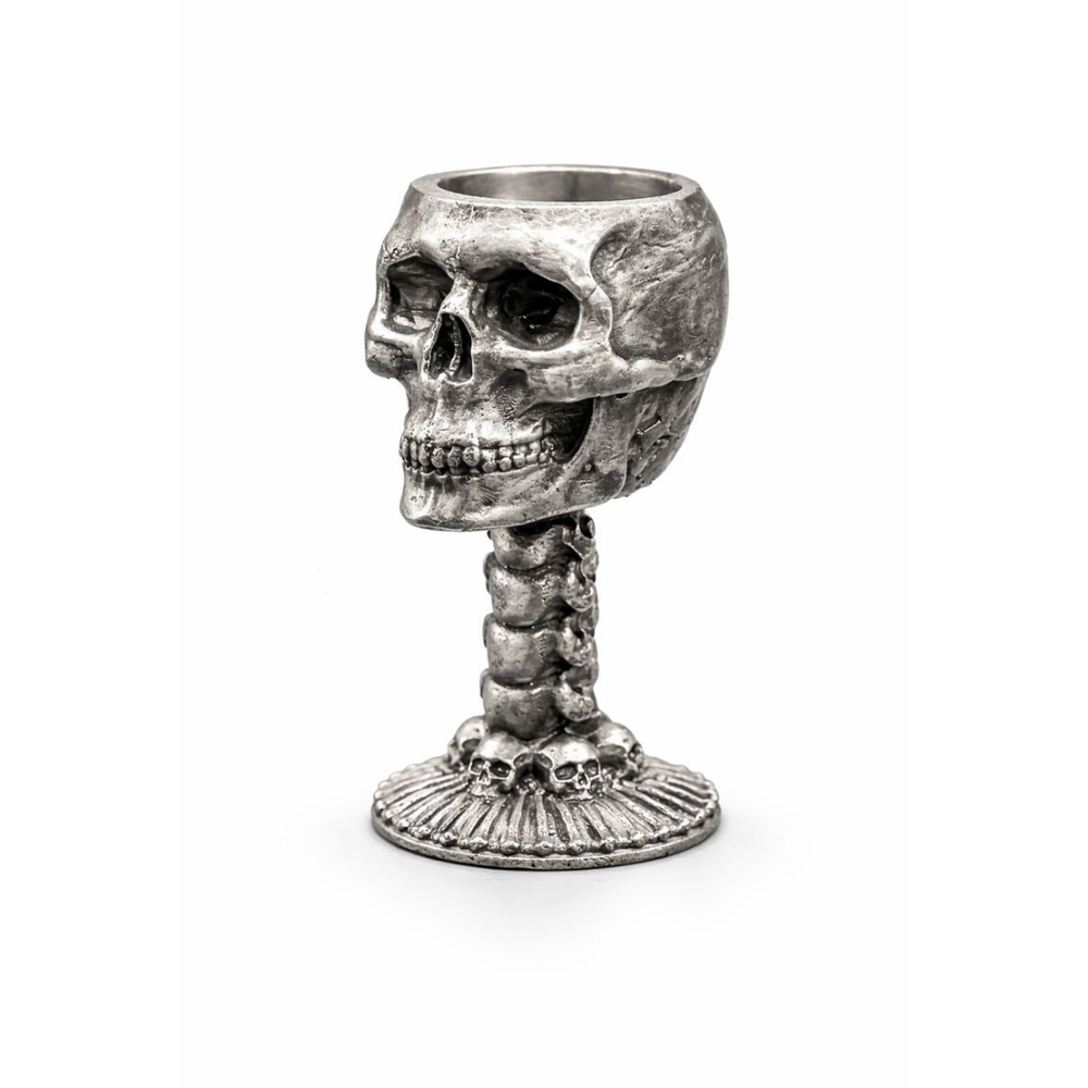 Skull Chalice hand-poured 999+ silver statue by Gold Spartan