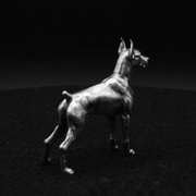 Doberman hand-poured 999+ silver statue by Gold Spartan