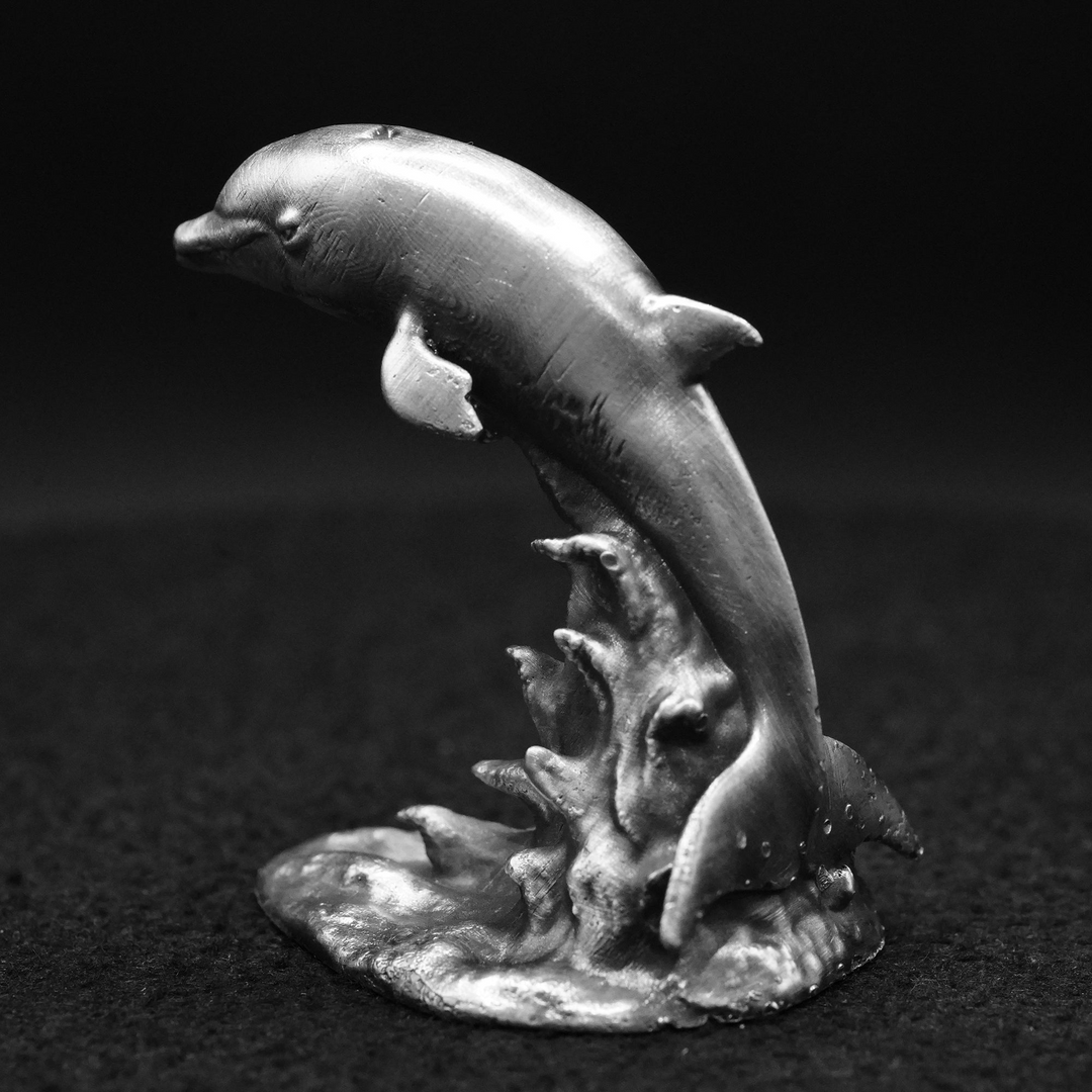 Dolphin V2 hand poured 999 silver statue collectible by Gold Spartan