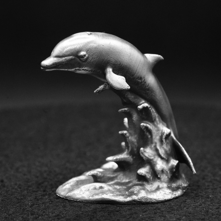 Dolphin V2 hand poured 999 silver statue collectible by Gold Spartan