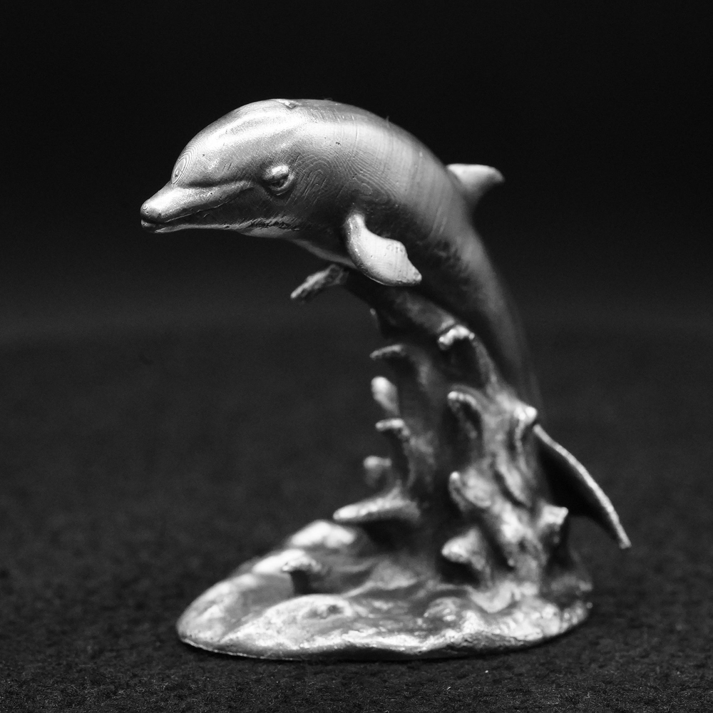 Dolphin V2 hand-poured 999+ silver statue by Gold Spartan