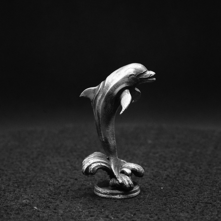 Dolphin hand poured 999 silver statue collectible by Gold Spartan