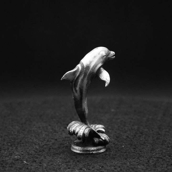 Dolphin hand poured 999 silver statue collectible by Gold Spartan