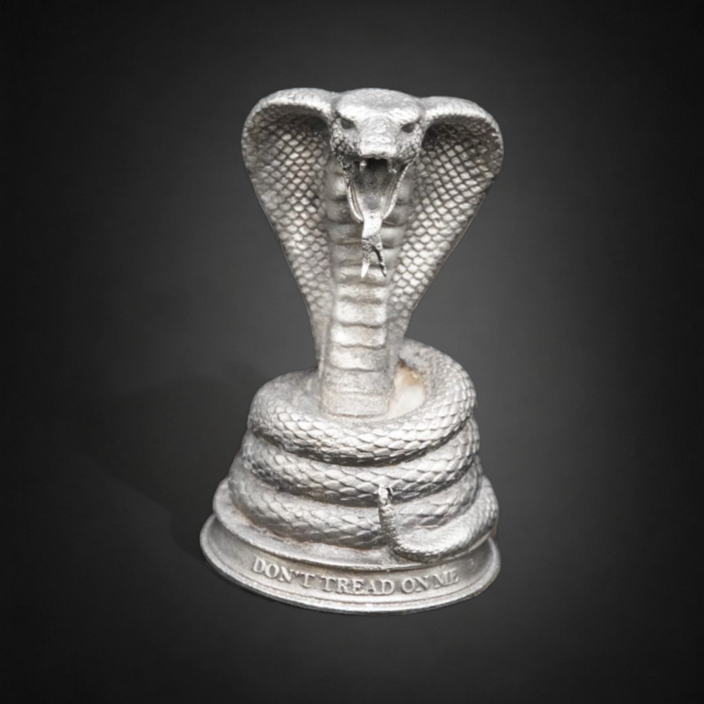 Don't Tread On Me Series 1 V2 (Cobra) hand-poured 999+ silver statue by Gold Spartan