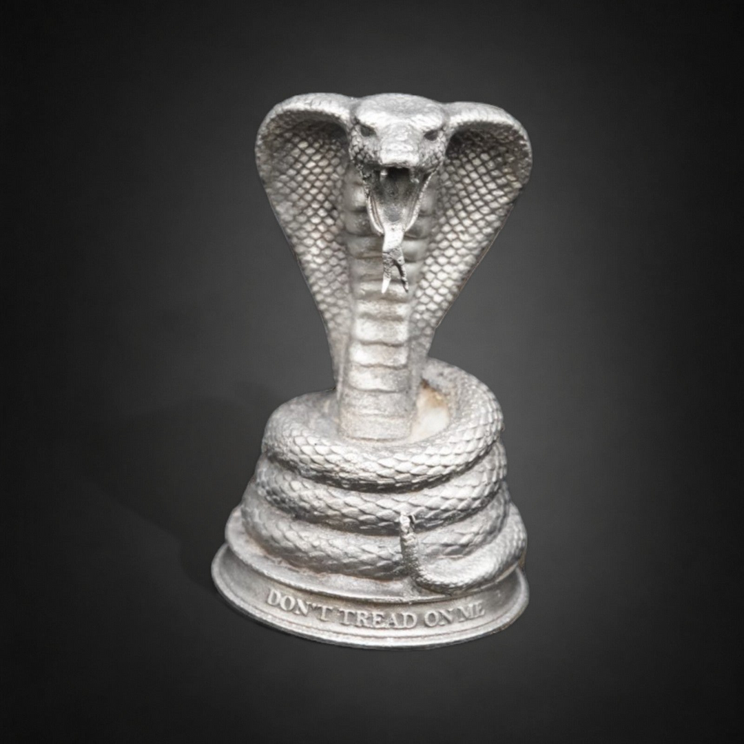 Don't Tread On Me Series 1 V2 (Cobra) hand poured 999 silver statue collectible by Gold Spartan