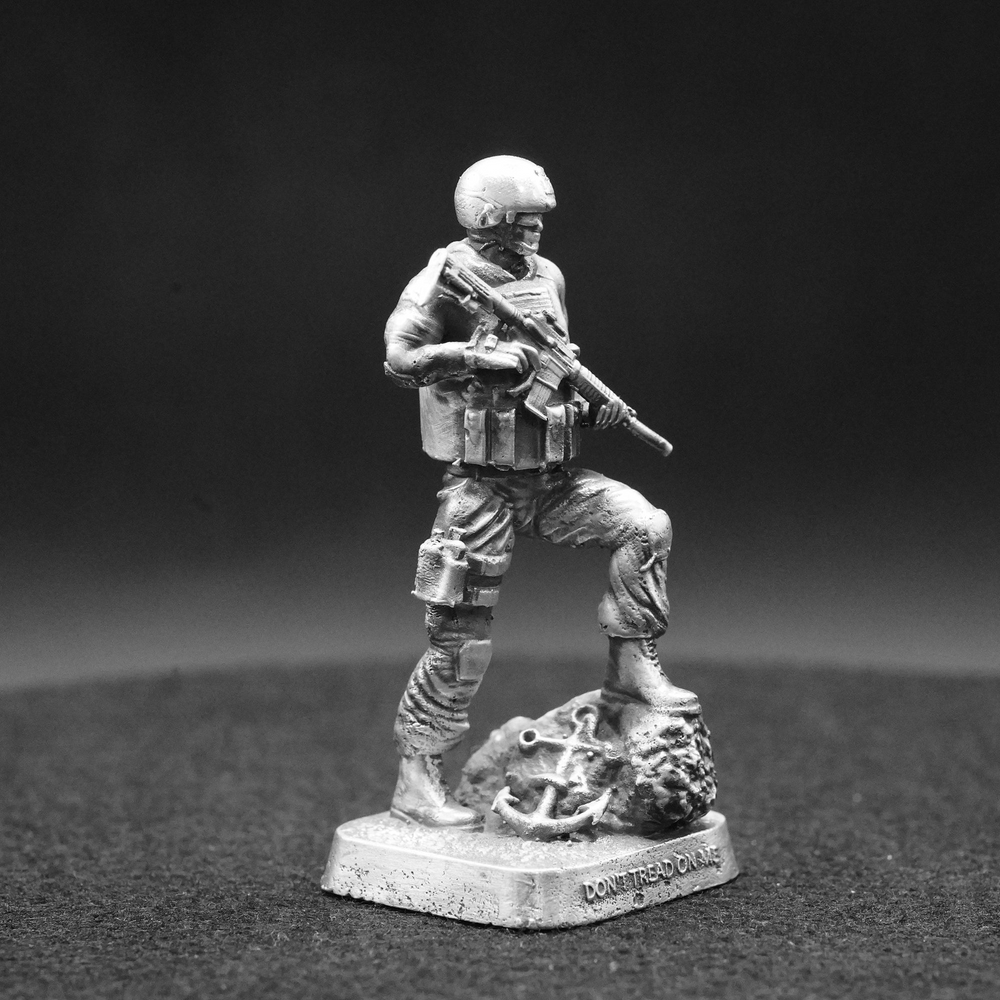 Don't Tread On Me Series 5 (Seal) hand-poured 999+ silver statue by Gold Spartan