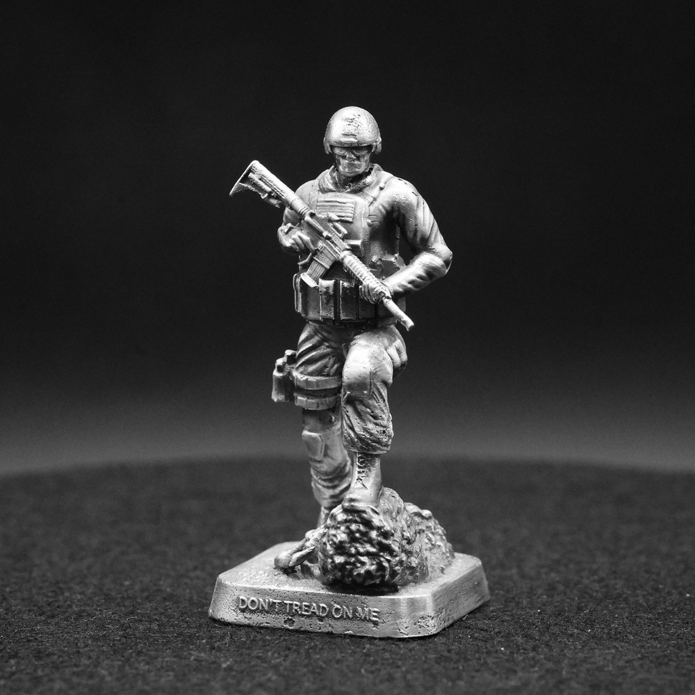 Don't Tread On Me Series 5 (Seal) hand-poured 999+ silver statue by Gold Spartan