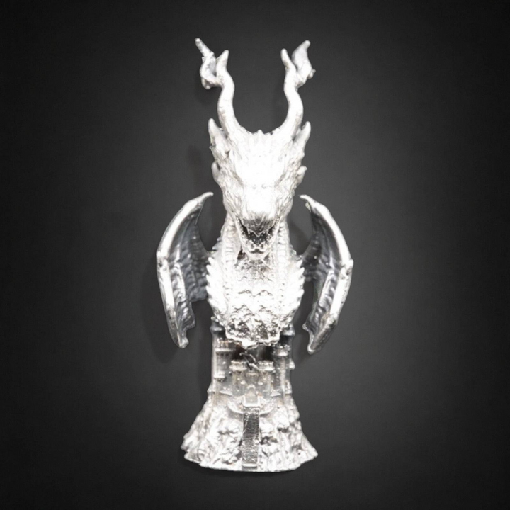 Dragon Castle hand poured 999 silver statue collectible by Gold Spartan