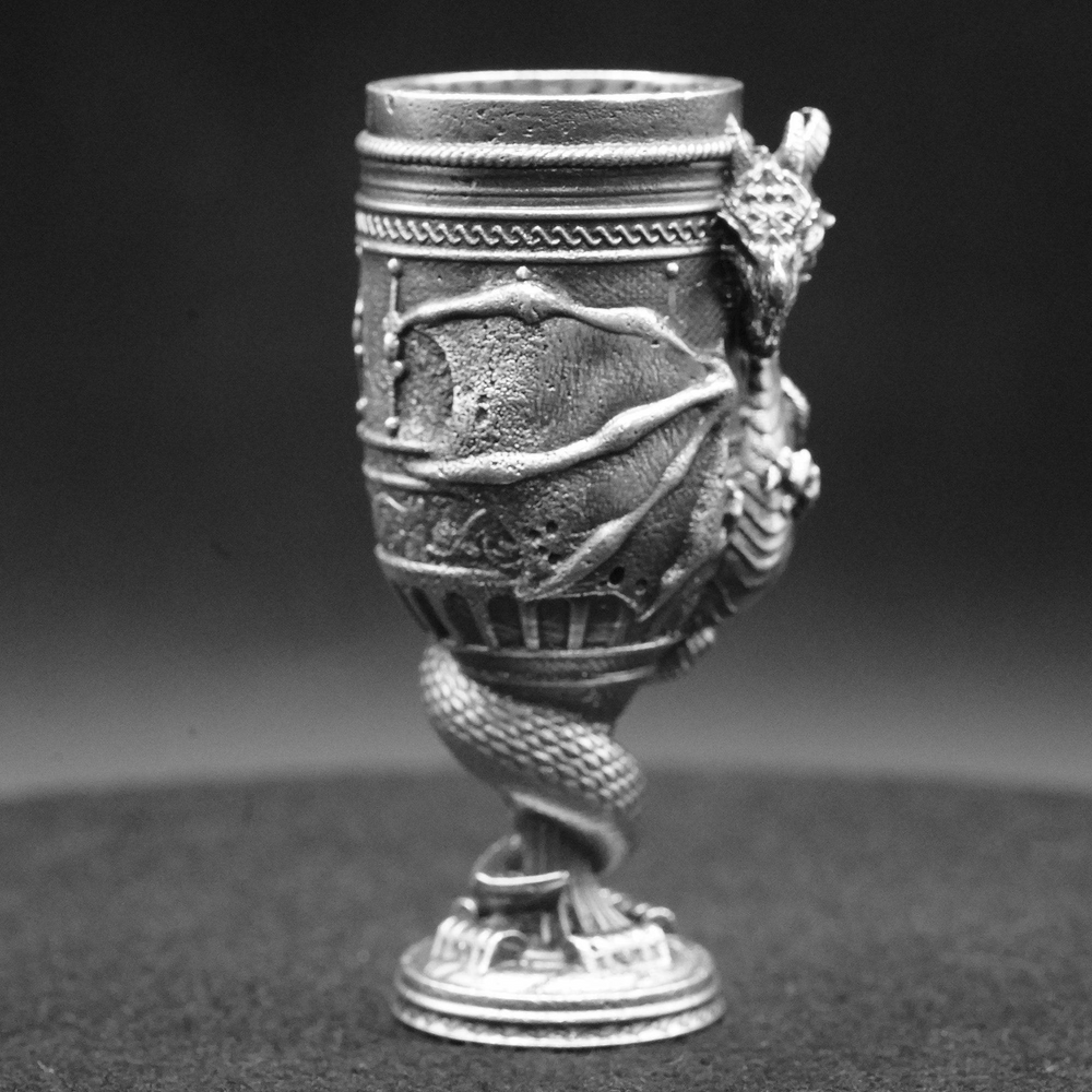 Dragon Chalice hand poured 999 silver statue collectible by Gold Spartan