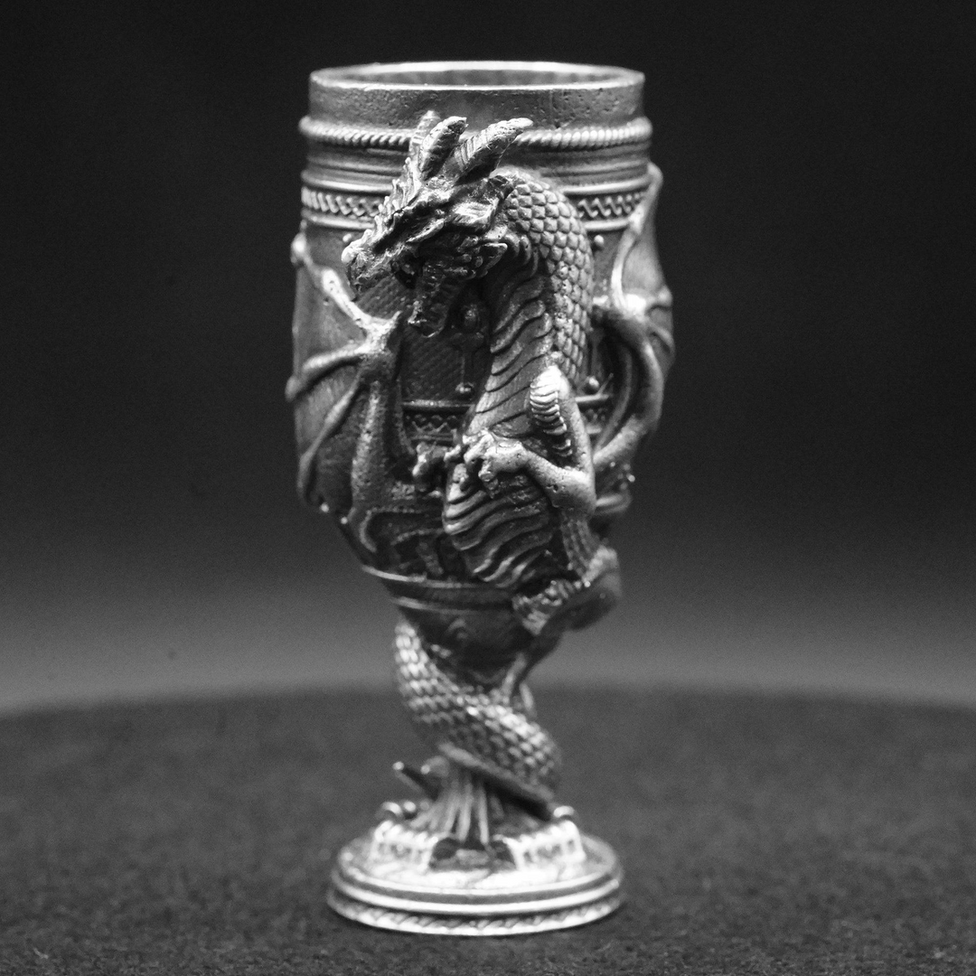 Dragon Chalice hand poured 999 silver statue collectible by Gold Spartan