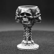 Four Skulls Chalice hand-poured 999+ silver statue by Gold Spartan