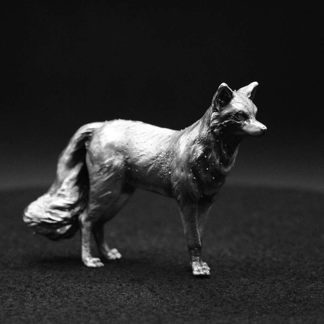 Fox hand poured 999 silver statue collectible by Gold Spartan