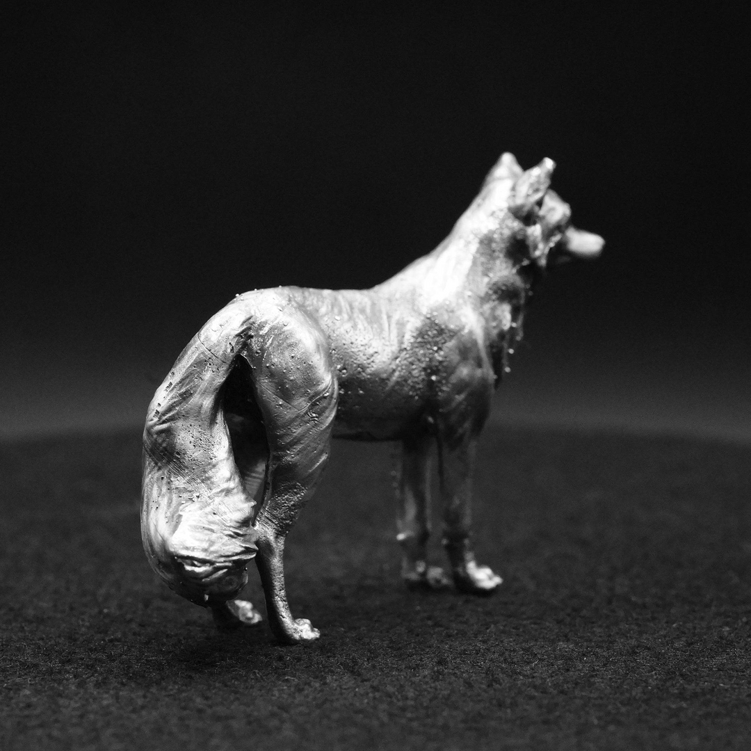 Fox hand poured 999 silver statue collectible by Gold Spartan