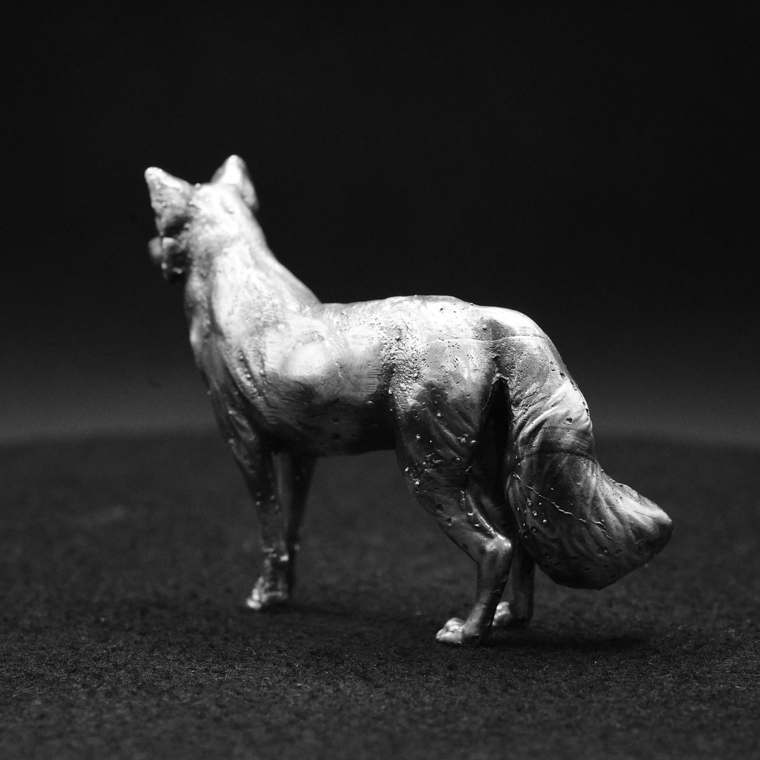 Fox hand poured 999 silver statue collectible by Gold Spartan