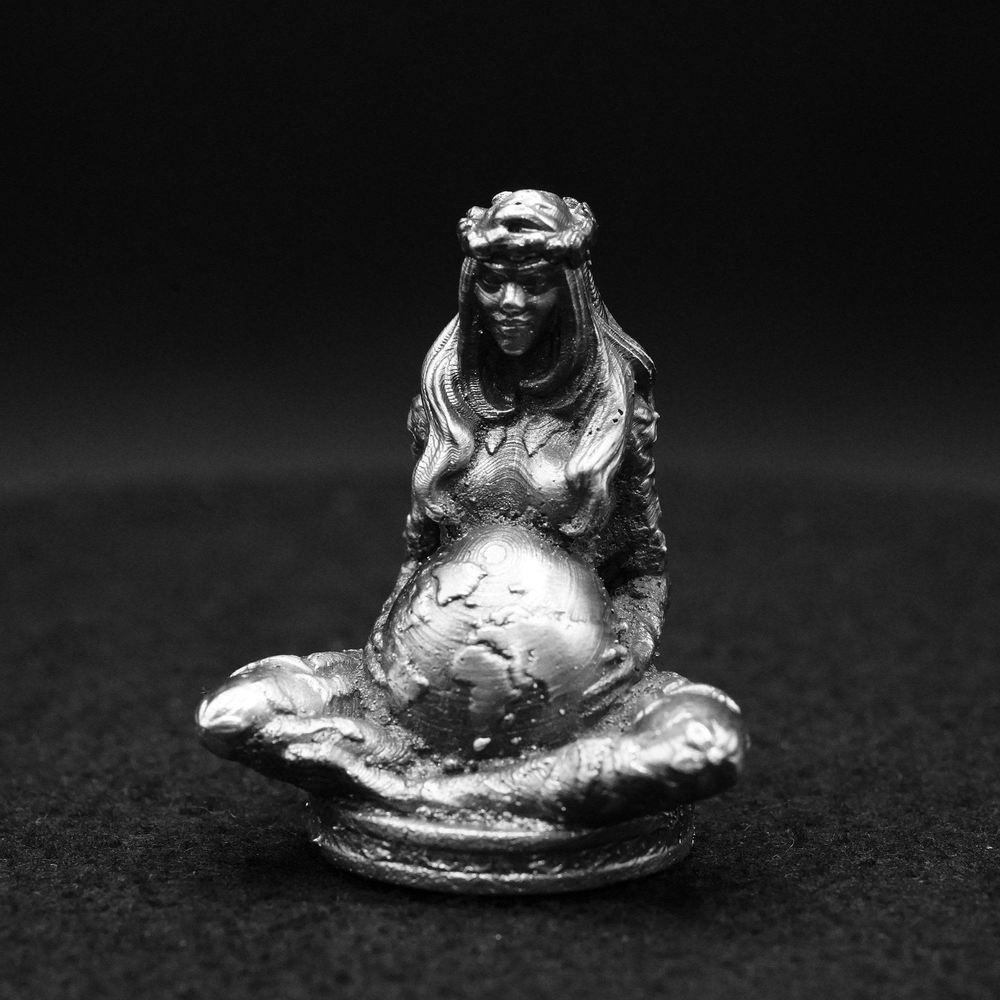 Gaia hand-poured 999+ silver statue by Gold Spartan