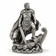 Odysseus hand-poured 999+ silver statue by Gold Spartan with antique finish