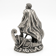 Odysseus 999+ silver statue angled view, a full sculpture finished on all sides