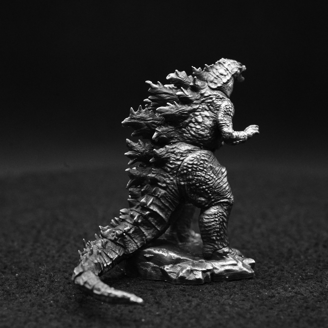 Godzilla hand poured 999 silver statue collectible by Gold Spartan