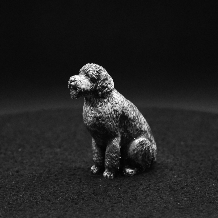 Golden Doodle hand poured 999 silver statue collectible by Gold Spartan