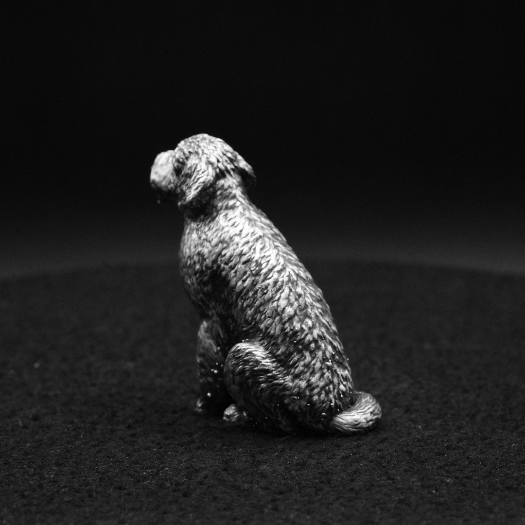 Golden Doodle hand poured 999 silver statue collectible by Gold Spartan