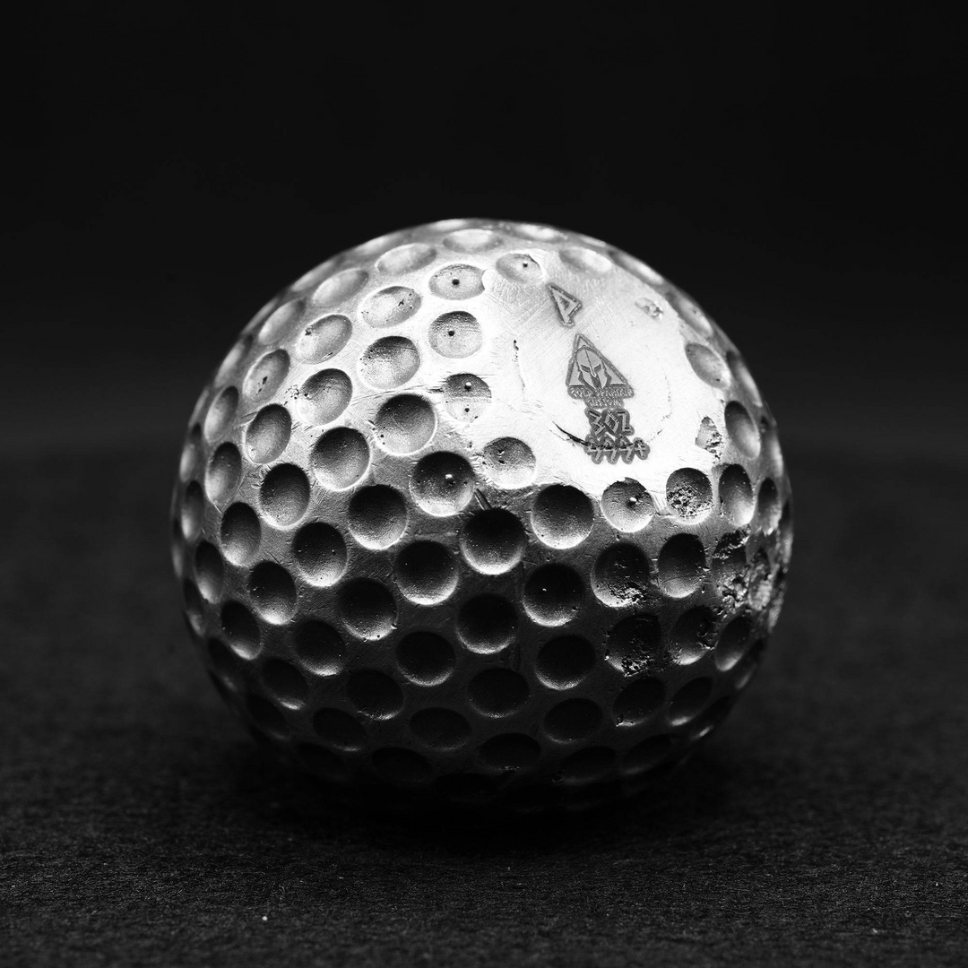 Golf Ball hand poured 999 silver statue collectible by Gold Spartan