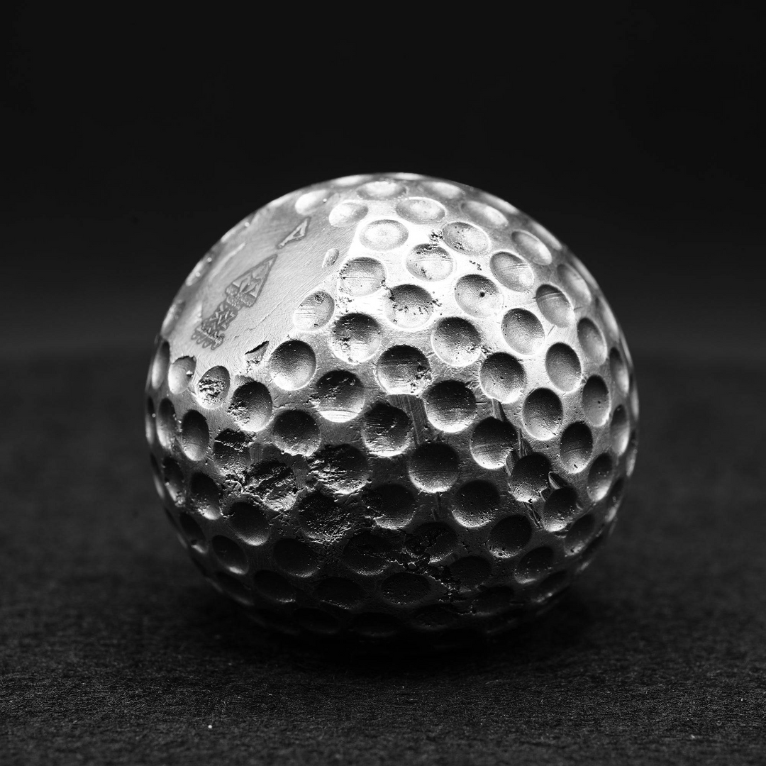 Golf Ball hand poured 999 silver statue collectible by Gold Spartan