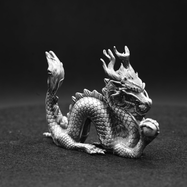 Good Luck Dragon hand poured 999 silver statue collectible by Gold Spartan