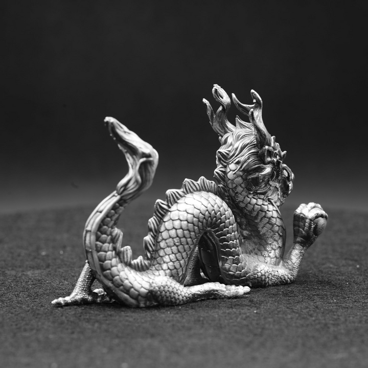 Good Luck Dragon hand poured 999 silver statue collectible by Gold Spartan