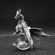 Horned Dragon hand-poured 999+ silver statue by Gold Spartan