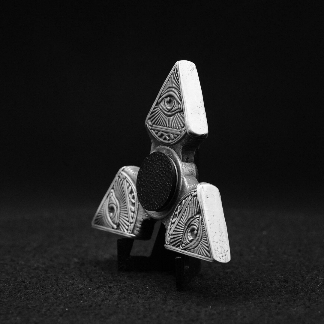 Illuminati Fidget Spinner hand poured 999 silver statue collectible by Gold Spartan