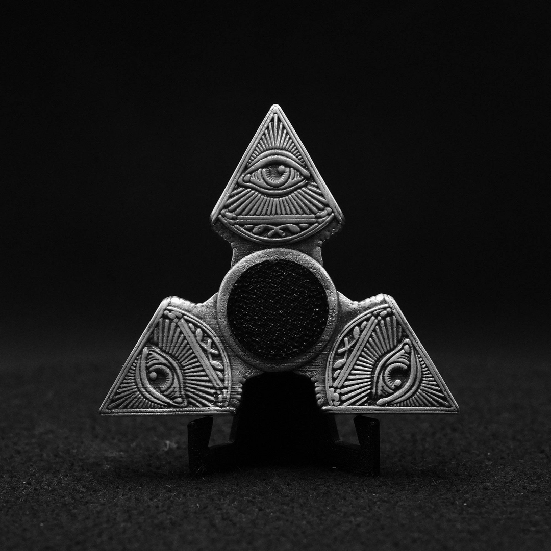 Illuminati Fidget Spinner hand poured 999 silver statue collectible by Gold Spartan