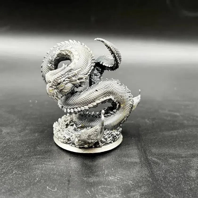 Jormungandr hand poured 999 silver statue collectible by Gold Spartan