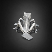 Leaf Tailed Gecko hand-poured 999+ silver statue by Gold Spartan