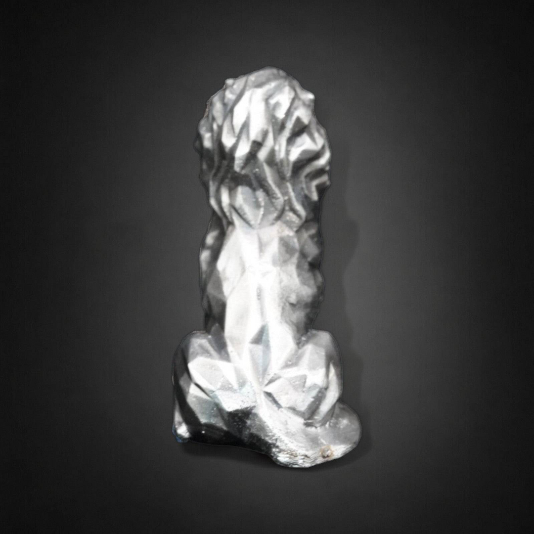 Lion Low Poly hand poured 999 silver statue collectible by Gold Spartan