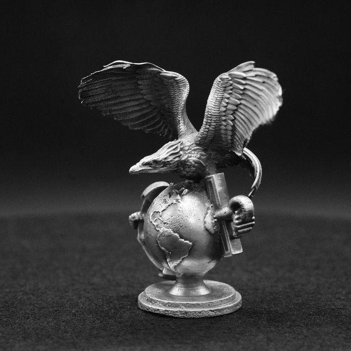 Marine's Logo hand poured 999 silver statue collectible by Gold Spartan