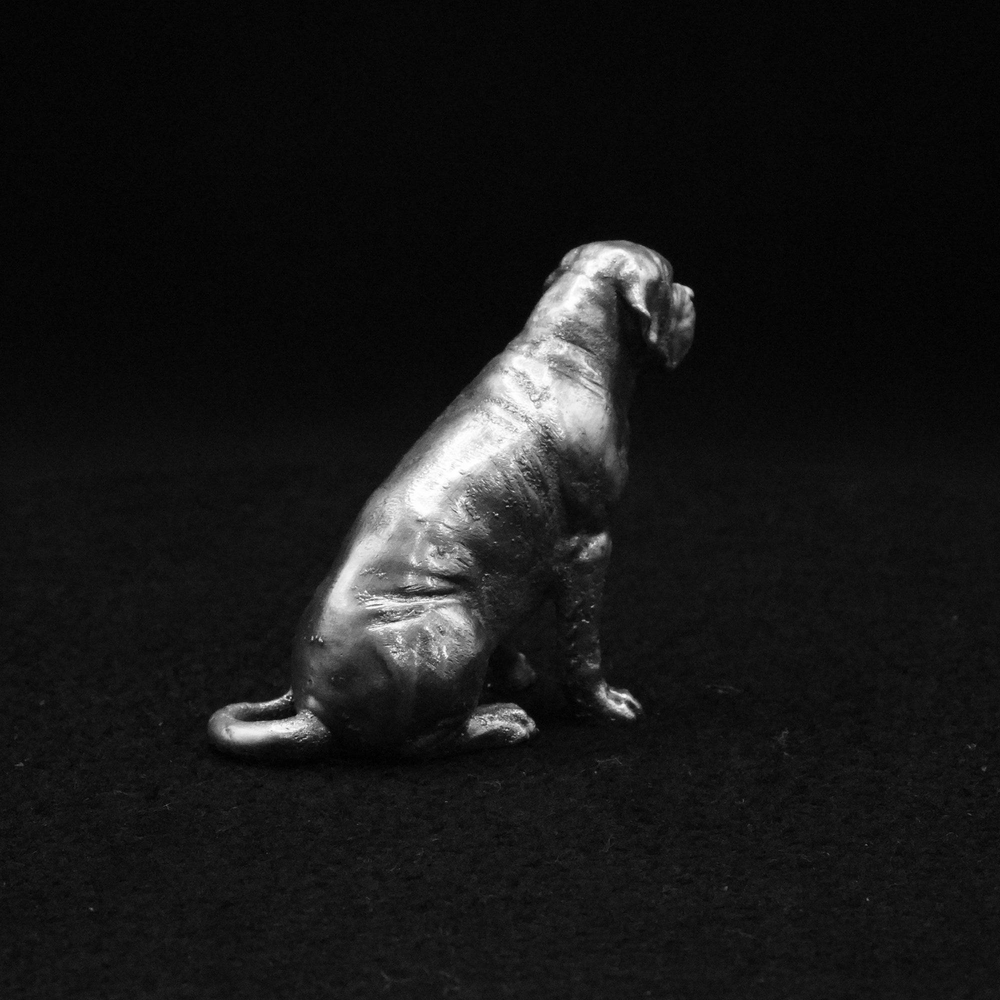 Mastiff hand-poured 999+ silver statue by Gold Spartan