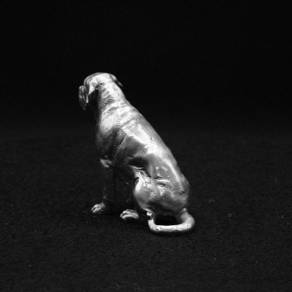 Mastiff hand-poured 999+ silver statue by Gold Spartan