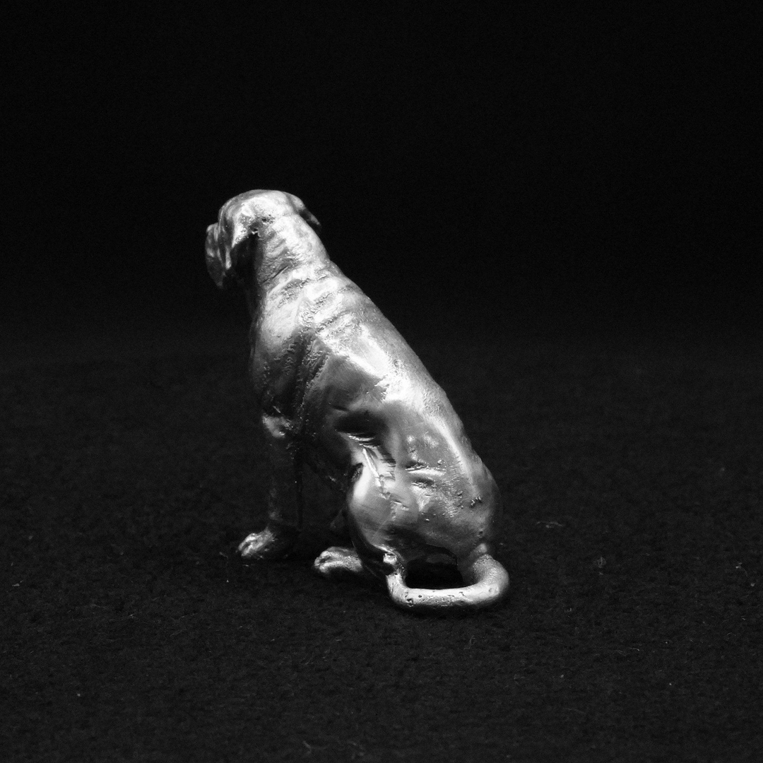 Mastiff hand poured 999 silver statue collectible by Gold Spartan