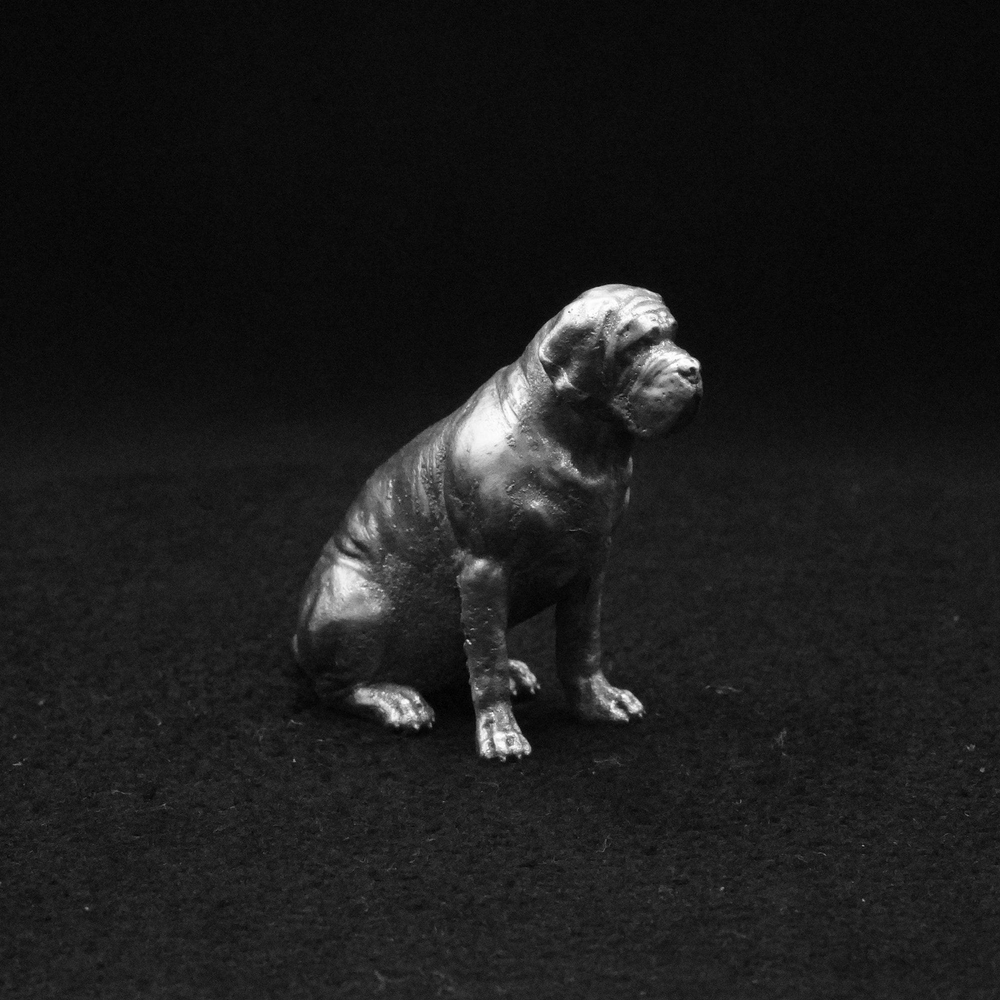 Mastiff hand-poured 999+ silver statue by Gold Spartan