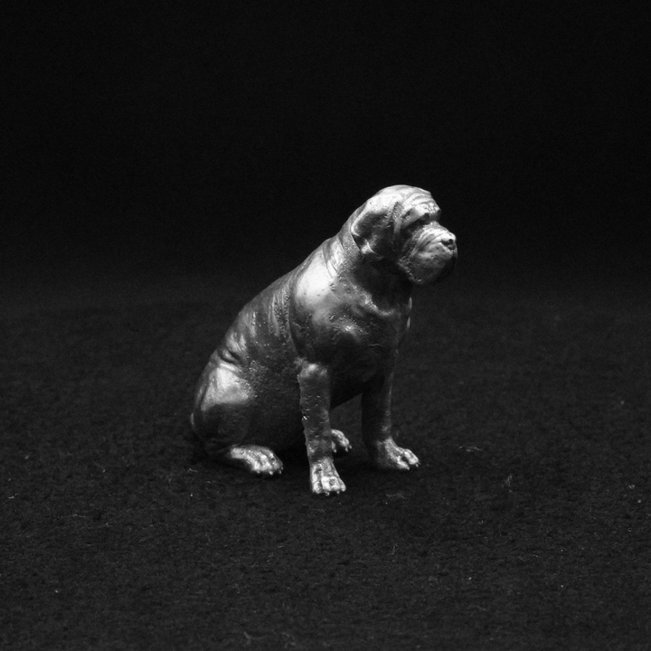 Mastiff hand poured 999 silver statue collectible by Gold Spartan