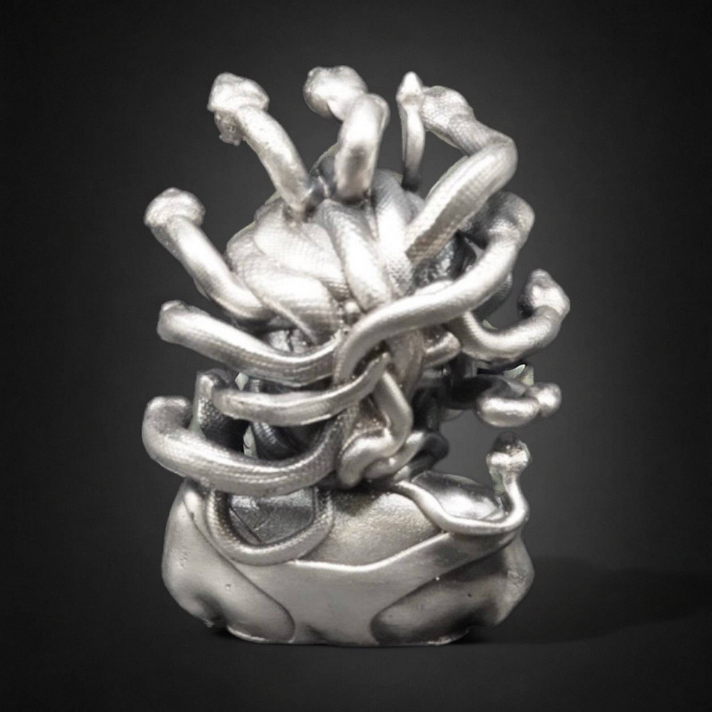 Medusa Bust hand poured 999 silver statue collectible by Gold Spartan