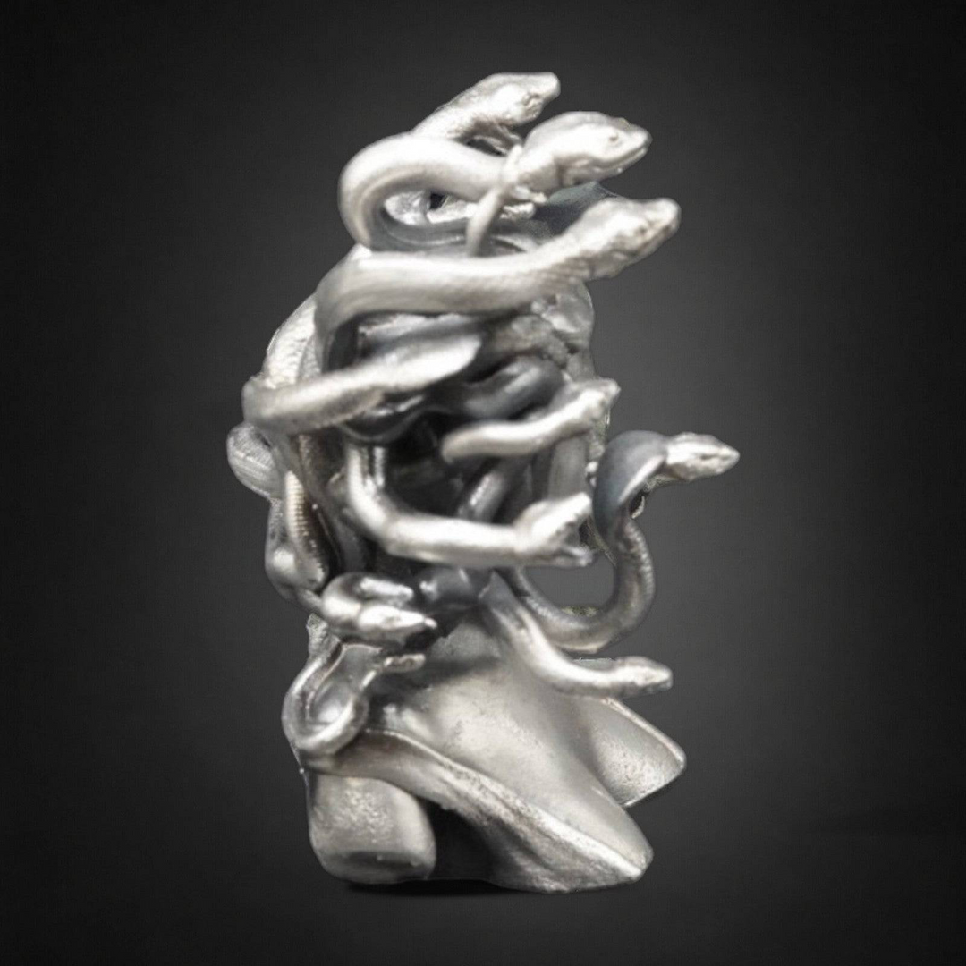 Medusa Bust hand poured 999 silver statue collectible by Gold Spartan