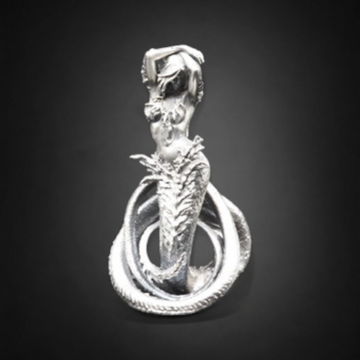 Mermaid hand poured 999 silver statue collectible by Gold Spartan