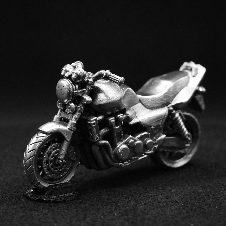 Motorcycle hand poured 999 silver statue collectible by Gold Spartan