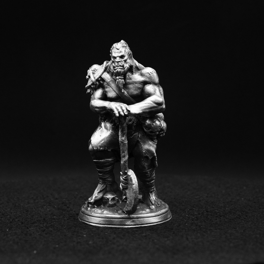 Orc hand-poured 999+ silver statue by Gold Spartan